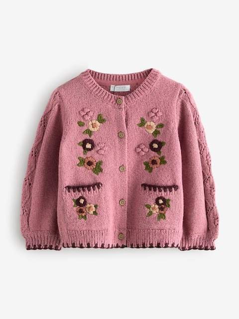 Pink Floral Print Cardigan