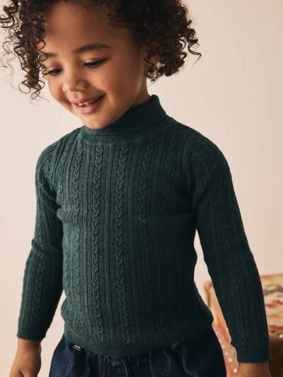 Dark Green Roll Neck Jumper