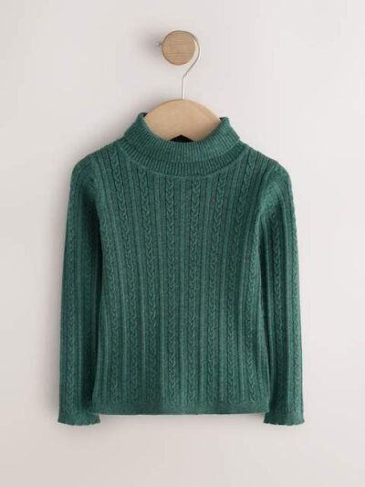 Dark Green Roll Neck Jumper