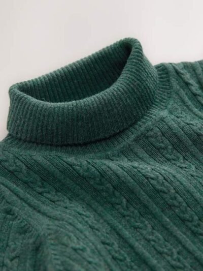 Dark Green Roll Neck Jumper