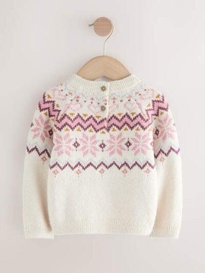 Ecru Christmas Fairisle Jumper
