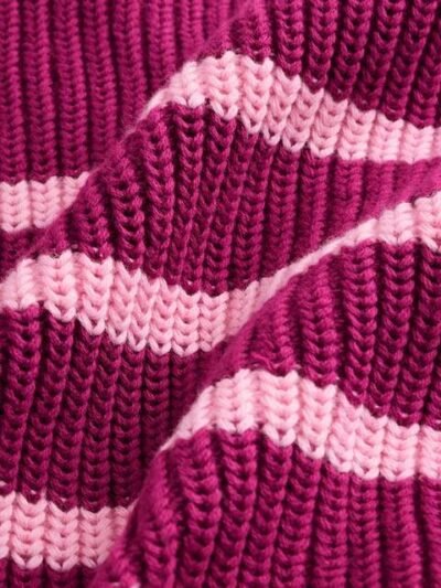 Pink Bow Stripe V-Neck Cardigan