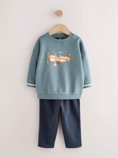 Blue Plane Single Sweatshirt and Joggers Set