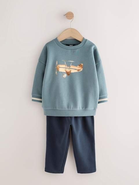 Blue Plane Single Sweatshirt and Joggers Set