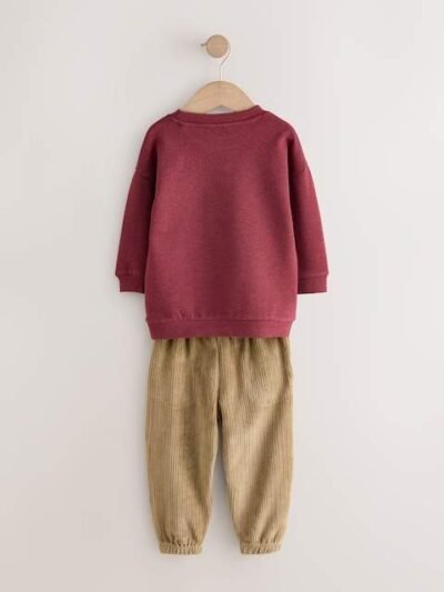 Red Single Sweatshirt and Joggers Set