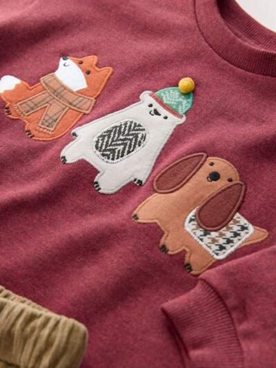 Red Single Sweatshirt and Joggers Set