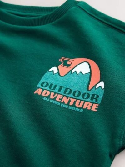 Green Sweatshirt and Utility Joggers Set