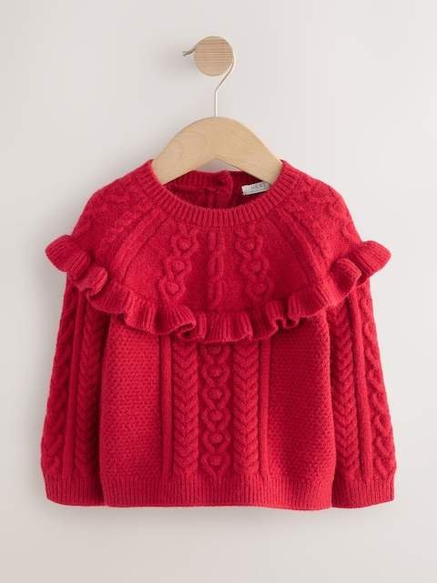 Red Cable Knitted Jumper