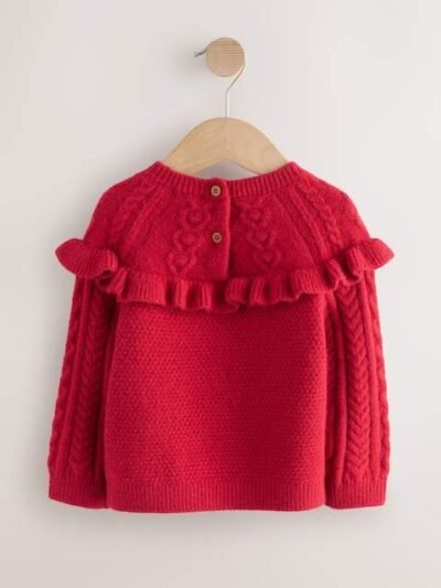 Red Cable Knitted Jumper