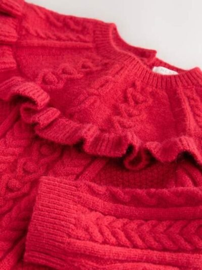 Red Cable Knitted Jumper