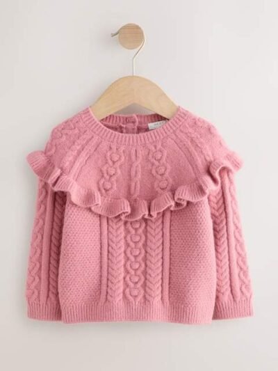 Pink Cable Knitted Jumper