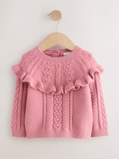 Pink Cable Knitted Jumper