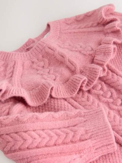 Pink Cable Knitted Jumper