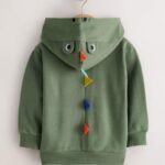 Khaki Green Zip Through Hoodie