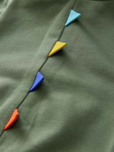 Khaki Green Zip Through Hoodie