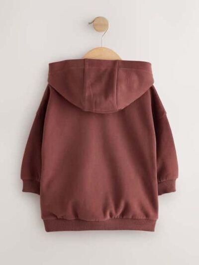 Burgundy Red Long Sleeve Printed Hoodie