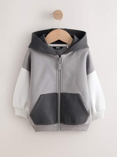 Grey Zip Through Hoodie