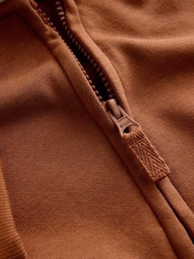 Orange Zip Through Hoodie