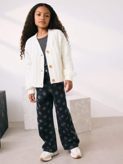 Oatmeal Cable Knitted Cardigan