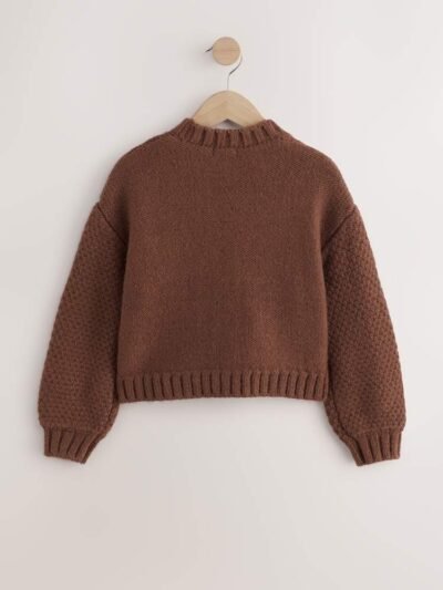 Chocolate Brown Cable Knitted Cardigan