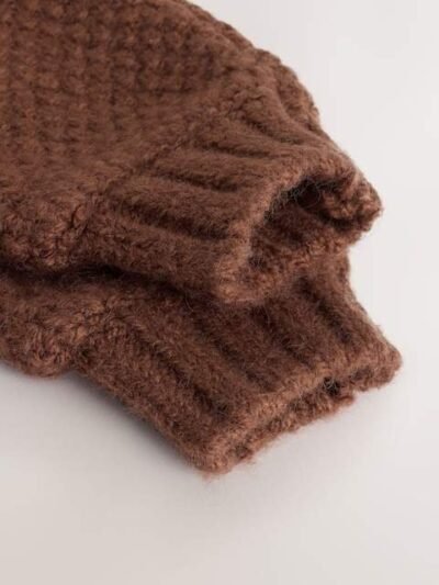 Chocolate Brown Cable Knitted Cardigan
