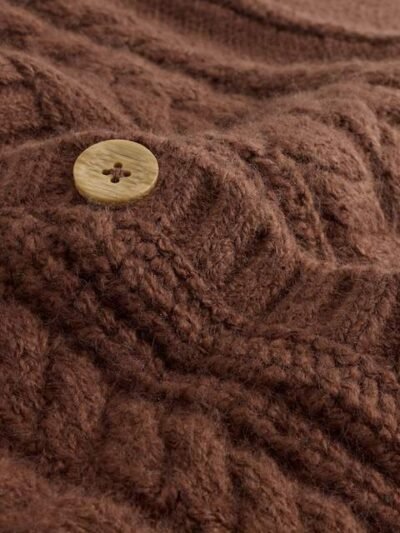 Chocolate Brown Cable Knitted Cardigan