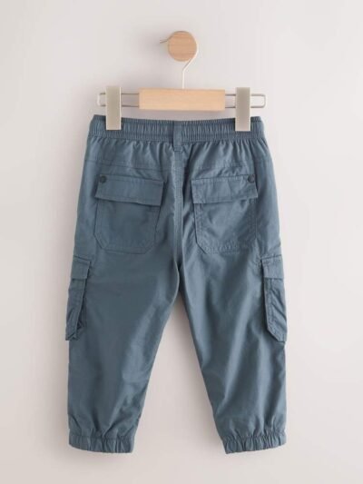 Grey Blue Lined Cargo Trousers