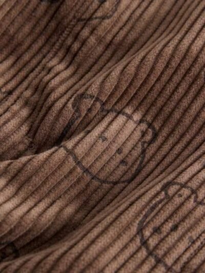 Brown Bear Print Corduroy Dungarees