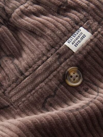 Brown Bear Print Corduroy Pull On Trousers