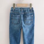 Mid Blue Denim Pleat Front Jeans