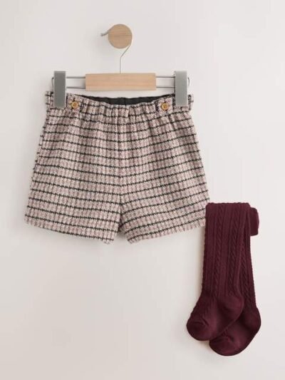 Berry Check Skort and Tights