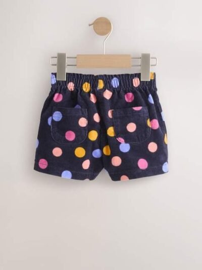 Rainbow Polka Dot Corduroy Shorts and Tights Set