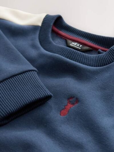 Navy Colourblock Crew Set