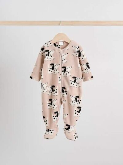 Neutral Baby Micro Fleece Two Way Zip Sleepsuits 2 Pack