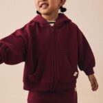 Burgundy Red Zip Through Hoodie