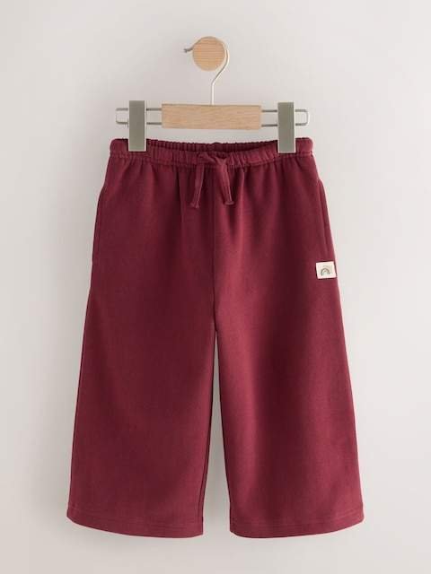 Burgundy Red Wide Leg Sweat Joggers