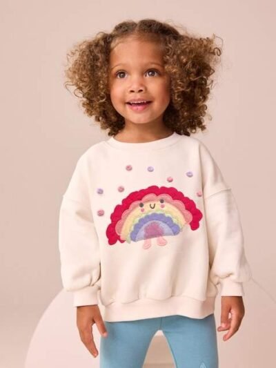 Cream Rainbow Taco Crew Neck Sweatshirt