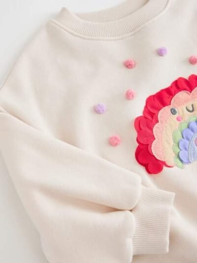 Cream Rainbow Taco Crew Neck Sweatshirt