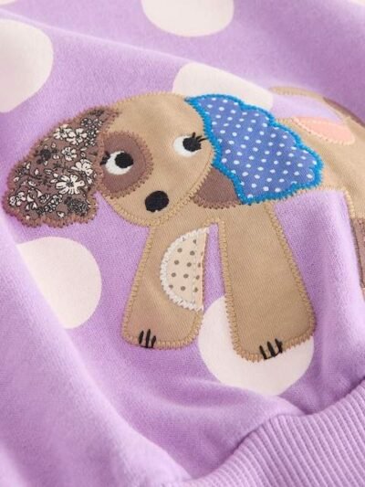 Purple Polka Dot Dogs Sweatshirt & Leggings Set