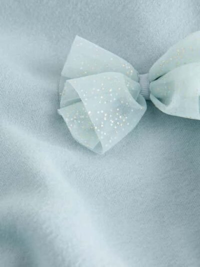 Blue Bow Sweatshirt & Flare Leggings Set