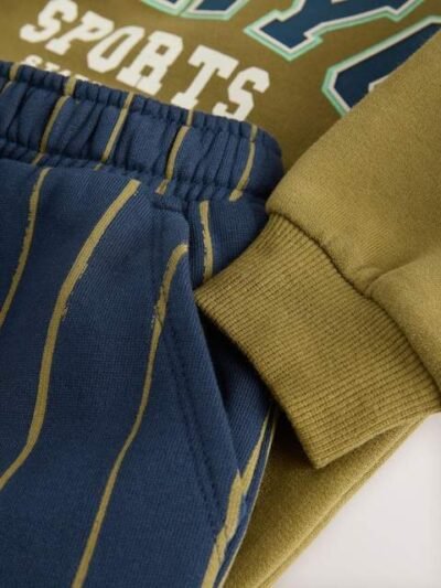 Khaki Green Tokyo Long Sleeve Top And Joggers Set