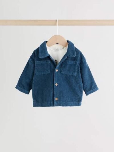 Navy/Red Bear Baby Shacket Top and Leggings Set