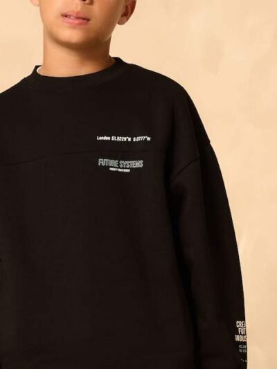 Black Utility Crew Hoodie and Joggers Set