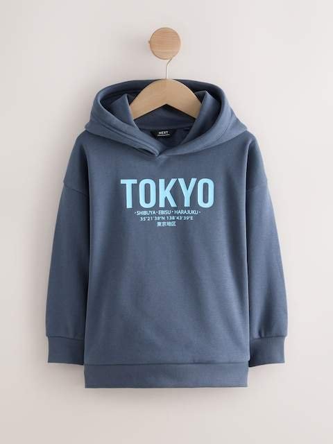 Blue Tokyo Older Boys Graphic Print Hoodie