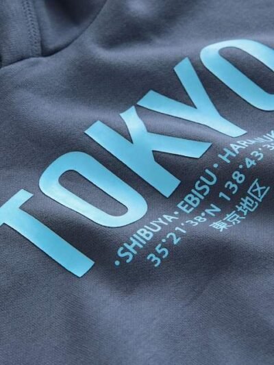 Blue Tokyo Older Boys Graphic Print Hoodie
