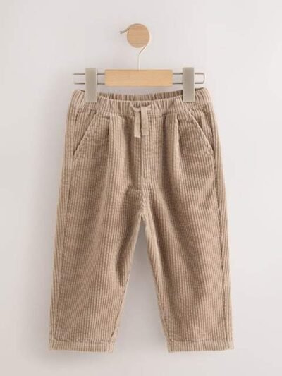 Stone Textured Corduroy Pull On Trousers