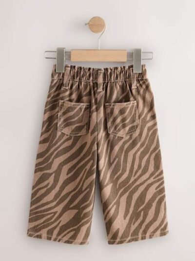 Zebra Print Wide Leg Jeans