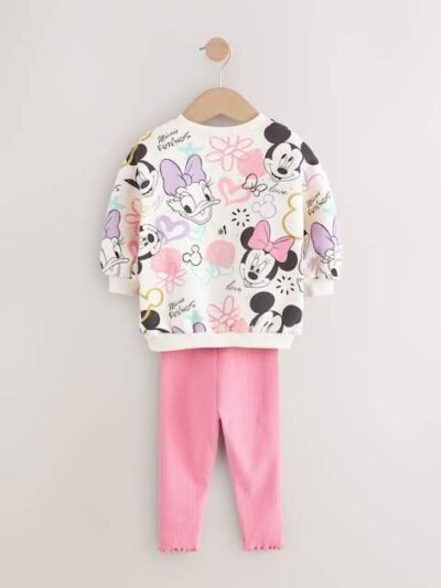 Pink Disney Minnie Mouse Long Sleeve Top and Leggings Set