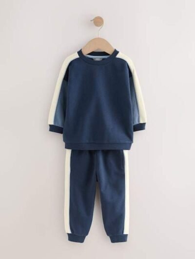 Blue Colourblock Single Sweatshirt and Joggers Set