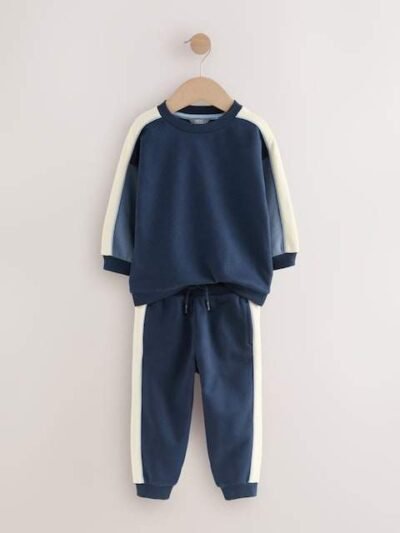 Blue Colourblock Single Sweatshirt and Joggers Set